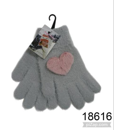 Imagen de GUANTE CON APLIQUE CORAZON PELUDITOS 3.26